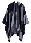 FEOYA Women Cashmere Shawl Wrap Cardigan Poncho Cape Winter Warm Blanket Scarf Open Front Large Sweater