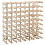 vidaXL Solid Pinewood Wine Rack - Modern Design for 72 Bottles, Easy to Assemble, Rustic Charm Aesthetic - Durable with Galvanised Steel - Ideal Wine Lovers Gift