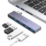 USB Hub for Laptop,MOGOOD USB Hub 3.0 USB Splitter Ultra-Slim Data USB Hub [Charging Not Supported] Multi USB Port Expander USB Adapter Station for Laptop,Windows PC,Mac,Printer,Flash Drive,Mobile HDD