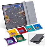 Becko US Foldable Design, Jigsaw Puzzle Board with Cover & 6 Sorting Trays, Portable & Lightweight Puzzle Table, for 1000 Piece Jigsaw Puzzles