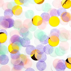 Confetti, Table Confetti, 1.76 Oz Confetti Paper, Diameter 1 inch / 2.5 Cm, Confetti Dots, Table Confetti Circles, Birthday Wedding Confetti, Round Tissue Paper, Gold Purple Green Pink Confetti