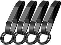 Yinkin 4 Pcs Tactical Key Ring Holder Key Holder for Belt Duty Belt Key Holder Belt Clips for Police and Fire Agencies Double Side Quick Release Key Clip with Detachable Keyring, 1.8 Inch Max