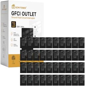 Black GFCI Outlet 15 Amp,40PK Weather & Tamper Resistant GFCI Receptacle