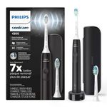 Philips Sonicare 4300 Power Toothbrush, Rechargeable Electric Toothbrush with Pressure Sensor, 2 brush heads, and Travel Case, HX3684/24