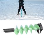 Hand Ice Drill Auger 8 Inch Diameter 28 Inch Long Nylon Ice Auger Drill Ice Post Hole Digger Ice Fishing Auger with Cutter Head Protector and Locating Device(Green 28in Length,8in Rotation Diameter)