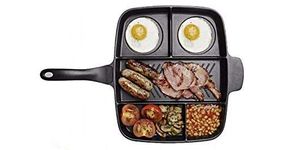 RMES 5 in 1 Double Sided Non-Stick ABS Divided Magic Grill Frying Pan, Oven Meal Skillet (Multicolour)