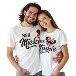 Laval Premium Matching Shirts for Couples His Her Couples Love Shirt Men's Women MM T-Shirts Set Valentine's Day Birth Days Husband Wife Outfits 25 Women XL/Men M White