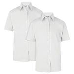 ZECO (2 Pack) Girls Short Sleeve, Non Iron School Blouses White