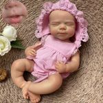 Gileutay 12inch/32cm Real Silicone Baby Doll Full Body Girl Realistic Reborn Dolls Lifelike Hand Painted Sleeping Newborn Babies for Toddlers