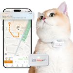Pawfit Lite for Cats 4G GPS Tracker | World’s Smallest (<18g) | Real-Time Tracking | Activity Monitoring | Territory and Location History | Unlimited Range | Safety Collar Included | Simply white