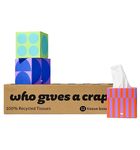 Who Gives A Crap Facial Tissues - Pack of 12 Forest Friendly Tissues, Ultra Soft Tissues Free of Inks, Dyes, or Scents, FSC Recycled