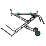 Metabo HPT Miter Saw Stand, Fold and Roll, Large 8-Inch Rubber Wheels, Heavy-Duty Tubular Steel Construction, Universal (UU240R)