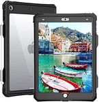 Transy for Waterproof iPad 10.2 Case, Waterproof iPad 9th /8th/7th Generation Case Built-in Screen Protector, Full Body Shockproof Protection Case with Strap for iPad 10.2 inches 2021/2020/2019