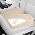 ComfiLife Car Seat Cushion – Premium Wedge Memory Foam Car Cushions for Driving – Auto Seat Cushion – Back & Sciatica Pain Relief for Long Drives – Comfort for Car Driver, Office, Truck Seat (Beige)