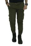 Urban Legends 6 Pocket Relaxed and Regular Fit Cotton Cargo Jogger Pants for Men. Design for Casual and Sporty Look (40) Dark Green