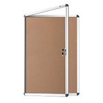 VIZ-PRO Tamperproof Lockable Cork Noticeboard Class 1 Aluminium Framed 36x24 Inches