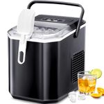 Ice Makers Countertop, 9 Bullet Ice Cubes 6 Mins, 26.5lbs/24Hrs Ice Cube Machine with Ice Bags,Scoop and Basket, Self-Cleaning Ice Maker,Machine à Glace for Camping Party RV(Black)