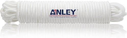 Anley 80 Feet x 1/4" Flag Pole Halyard Rope, Outdoor Flagpole Accessories - Double Braided, Compatible with Flagpoles Up to 35 Feet (White)