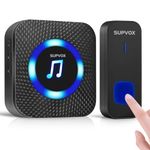 Supvox® Door Bell for Home 1 Receiver & 1 Transmitter Wireless Bell for Office Calling Bell Wireless Waterproof IP55 Long Range Remote and 55 Ringtones Mute Mode Doorbell Coverage range of 300M