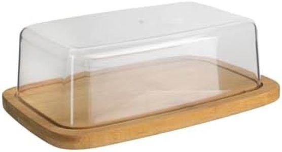 Cook Concept KA2140 Beurrier Bambou et Plastique Beige et Transparent H6 x 12,5 x 20,5 cm, Marron