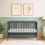 Mokee Mini Cot Bed (0-3 years) 120x60 cm - Space Saving Wooden Crib 120 x 60 cm - Convertible Baby Bed, Adjustable Base, Converts to Toddler Bed (Stone Blue Grey)