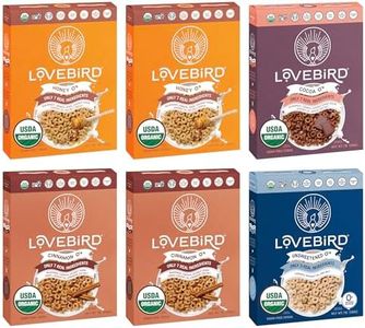 Lovebird Gluten & Grain Free Cereal Variety 6 Pack - Organic AIP Food, Paleo Dairy Free, No Refined Sugar Breakfast Cereals | Healthy Snacks for Kids, Adults - Cacao, Honey, Cinnamon, Unsweetened