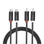 MX 2 RCA male To 2 RCA Female Stereo Jack Cable Compatible with DVD Players,Television,Projector & Video game consoles-3 MTR (MX-3379A)(Black)