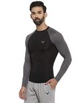 Invincible Men’s Compress Base Layer Long Sleeve Tee Black Grey