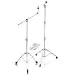 Cymbal Boom Stand & Straight Cymbal Stand Combo (Pack of 2) by GRIFFIN | Percussion Drum Hardware Set for Mounting & Holding Crash, Ride, Splash Cymbals | Arm Counterweight Adapter Kit & Double Braced