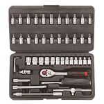 AASONS Force 2462 Socket Combination Set DIY Repair Tool Kit (Red, 46-Pieces)