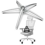 Eegoowa office chair base (2800 lbs) Heavy Duty Base Replacement, office chair base replacement, Heavy Duty Metal Desk and Chair Base, Universal Casters and Cylinder Sizes - (Silver base)