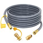 Upgraded 24 Feet 1/2 Inch Natural Gas Hose propane hose extension kit with quick connect fittings fit for weber grill gas conversion kit BBQ, Pizza Oven, Patio Heater and More NG Appliance - CSA