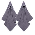 Sasma Home - 2 x Baby Hooded Towels, 100% Cotton Baby Bath Towels, Soft and absorbant Kids Towels (Grey)