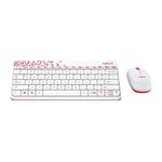 Logitech MK240 Nano USB Wireless Keyboard and Mouse Set, 12 Function Keys 2.4GHz Wireless, 1000DPI,Spill-Resistant Design, PC/Mac, White/Vivid Red