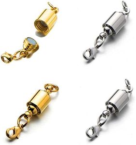 Zpsolution Screw-in Locking Safety Magnetic Lobster Clasps for Jewelry Making Necklace 2 Size 8mm 6mm