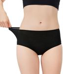 gyprprer Women's 100% Merino Wool High-Waisted Underwear – Soft Breathable Moisture-Wicking Panties, Lightweight Wool Base Layer for Everyday, Travel & Outdoor Activities Black
