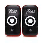 Fairtex Curved MMA Muay Thai Pads for punching, blocking, kicking,punch, hitting |Light weight & shock absorbent boxing mitts | Extra padding for sparring for kickboxing & self defense-Black/Red(Std, Pair)