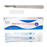 Dynarex 4110 Medi-Cut Sterile Disposable #10 Scalpels, Steel Blade (Pack of 10)