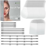 QiccJxyx Face Lift Tape 200PCS,Adjustable Elasticity,Face Lift Tape Invisible,Instant Facelift Tape for Wrinkles,Waterproof Transparent Lifting Tapes with Elastic Bands (200PCS)