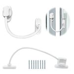 Bwintech 5 Pack White Keyless Window Restrictor, UPVC Window Security Cable Lock Limits Open Spaces to Keep Children Safe and Prevent Injury and Theft