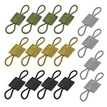 XINGSUI 16 Pcs Tactical Molle Retainer Fitting,Outdoor Tool Tactical Webbing,for Tactical Bags Backpack,Outdoor Survival Rope Making Lanyards,Keychain(4 colours)