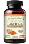 Organic Turmeric Curcumin Capsules 1420mg High Strength Serving with Black Pepper & Ginger for Maximum Absorption of Curcumin | 120 Veg Capsules - Certified Organic Supplement