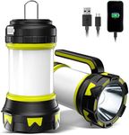 Bochaos Rechargeable Flashlights Camping Lantern,6 Modes LED Bright Flashlight 3000mAh Power Bank, IPX4 Waterproof, Emergency Flashlight Lantern for Outdoor， Hurricane, USB Cable Included-1 Flashlight