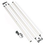 EShine Hand Wave Activated Under Cabinet LED Lighting Kit, Dimmable, 3-Pack 40 in - Touchless Dimming Control, Black Under Counter Lights for Kitchen, Garage, Office, Desk - Warm White (3000K)