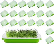 Nuenen 20 Pack Polypropylene Microgreens Growing Trays Big Capacity Seed Sprouting Tray Soil Starter Germination Kit for Seeds, Beans, Wheatgrass, Green,white