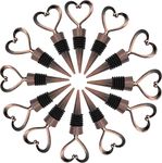 24PCS Heart Wine Stopper Party Favors Bridal Shower Love Wine Bottle Stopper Wedding Anniversary Party Gifts Gold Birthday Party Gifts Souvenirs Holiday Decorations for Guests (24, Bronze Heart)