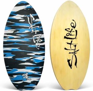 SALT LIFE Wooden Skimboard for Beach Skimming, High-Gloss Coated Wood Skim Board with EVA Traction Pad, Beginner-Friendly for Kids, Teens & Adults, Available in 39/41in