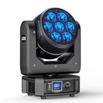 7X40W Moving Head DJ Light RGBW Partylight Zoom Wash Beam Effect LED Stage Lights Spot Disco Light for Bar Wedding Party Show Club