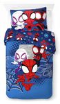 Jay Franco Marvel Spidey & His Amazing Friends Vroom 100% Cotton Single Duvet Cover Set - Includes 50 x 70 cm Pillowcase