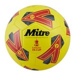 Mitre Training FA Cup Football | High Performance Training Ball | Extra Durable Design, Ball, Yellow/Grey/Red, 5